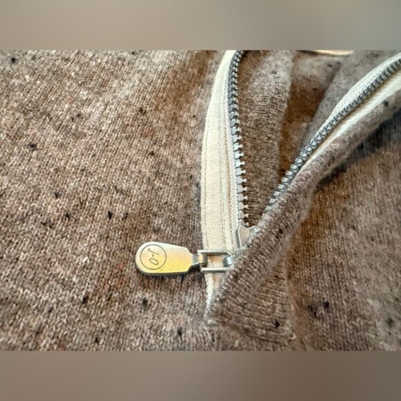 Johnnie O Cashmere Sweater Men’s Large Beige Speckle Soft Pullover Logo 1/4 Zip - Picture 5 of 14